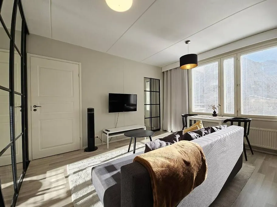 Modern One-Bedroom With Glazed Sun Balcony, 350M Metro Helsinki Apartment