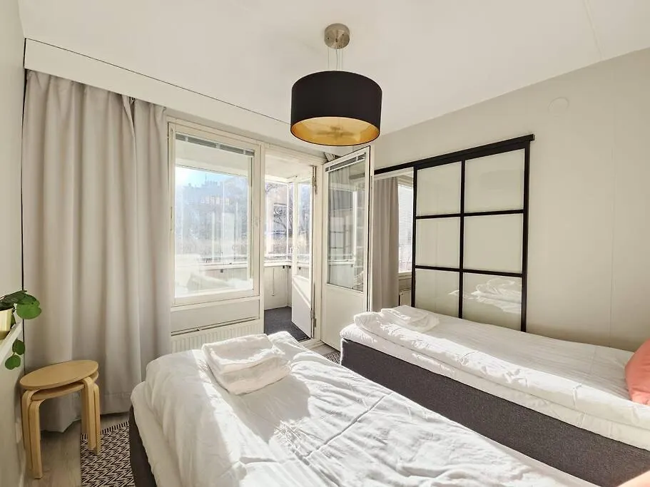 Modern One-Bedroom With Glazed Sun Balcony, 350M Metro Helsinki